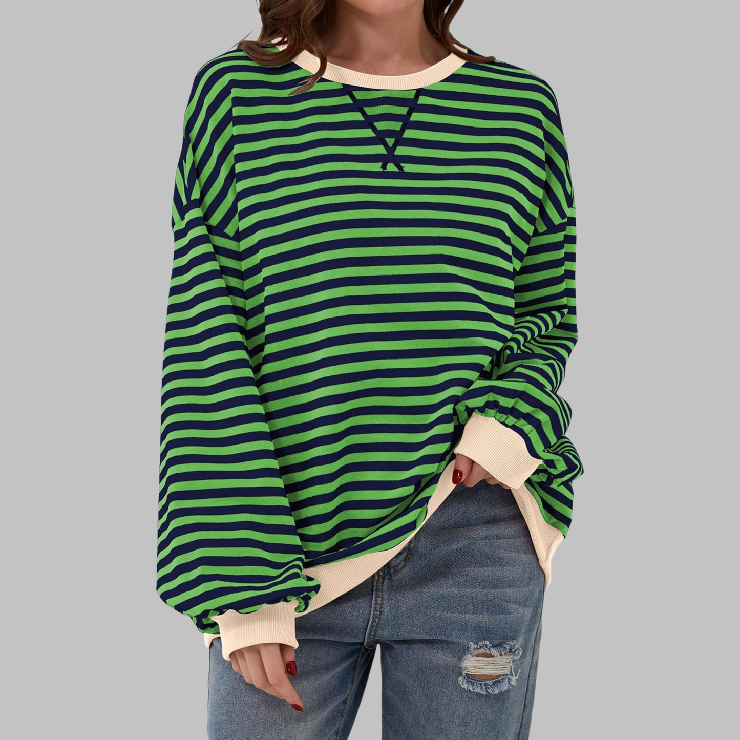 Dames Oversized Sweatshirt – Casual, Lange Mouwen, Ronde Hals, Geschikt voor Dagelijks Gebruik