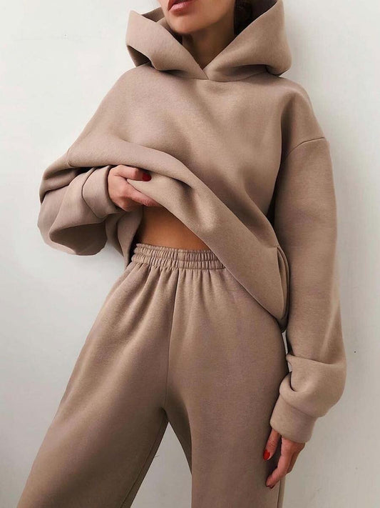 Dames Oversized 2-delig Joggingpak – Hoodie met capuchon & sweatpants, huispak voor loungewear en streetwear