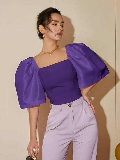 Bonnie - Slanke Blouse met Vierkante Hals