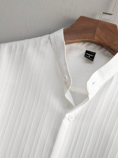 Heren Slim Fit Set – Met Opstaande Kraag, Geschikt voor Casual en Werkgebruik