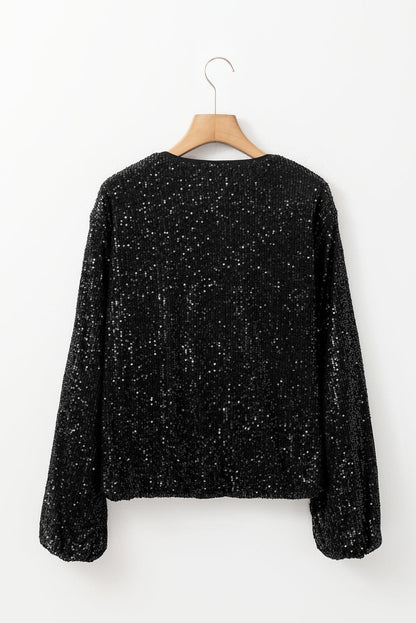 Eline - Zwarte Paillettenjacke