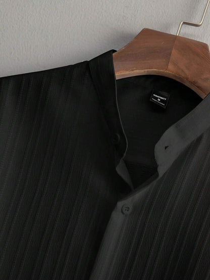 Heren Slim Fit Set – Met Opstaande Kraag, Geschikt voor Casual en Werkgebruik