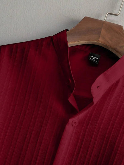 Heren Slim Fit Set – Met Opstaande Kraag, Geschikt voor Casual en Werkgebruik