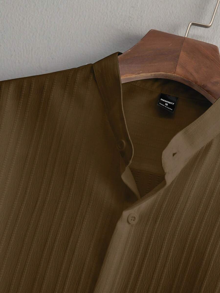 Heren Slim Fit Set – Met Opstaande Kraag, Geschikt voor Casual en Werkgebruik