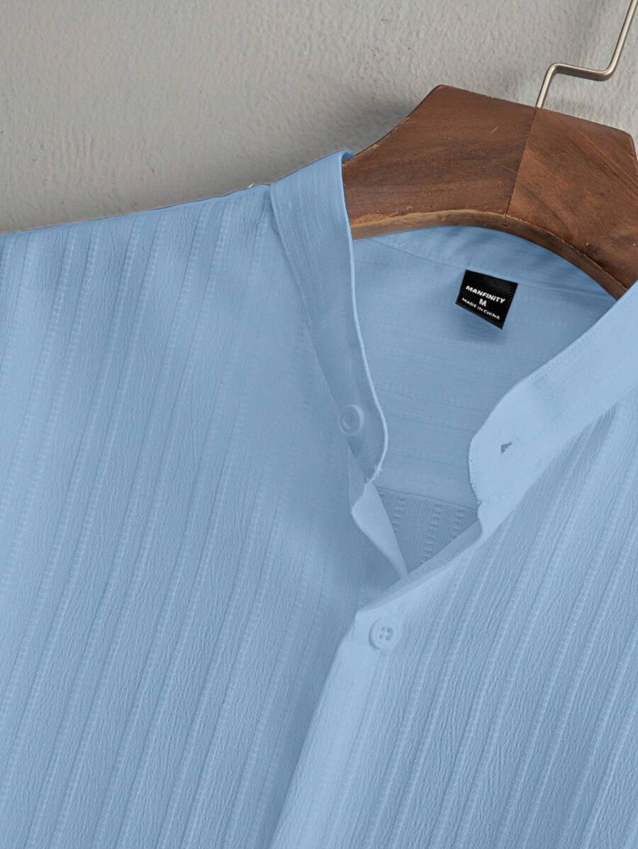 Heren Slim Fit Set – Met Opstaande Kraag, Geschikt voor Casual en Werkgebruik