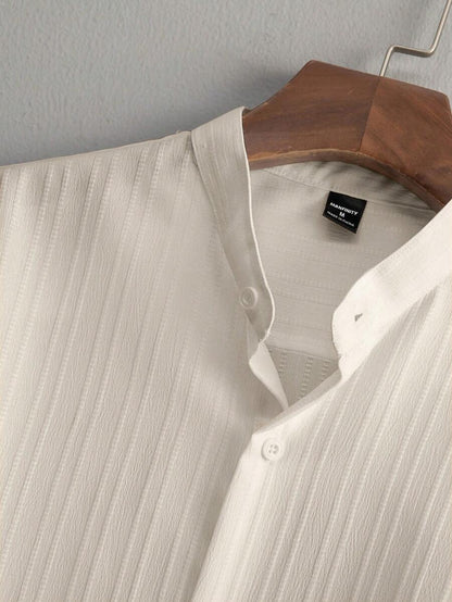 Heren Slim Fit Set – Met Opstaande Kraag, Geschikt voor Casual en Werkgebruik
