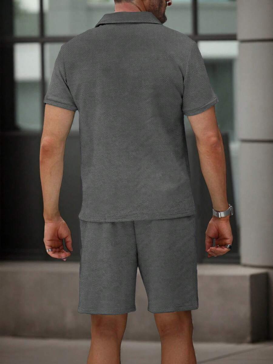 Heren Slim Fit Set – Casual Polo en Shorts voor Zomergebruik