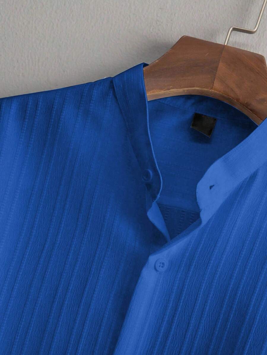 Heren Slim Fit Set – Met Opstaande Kraag, Geschikt voor Casual en Werkgebruik