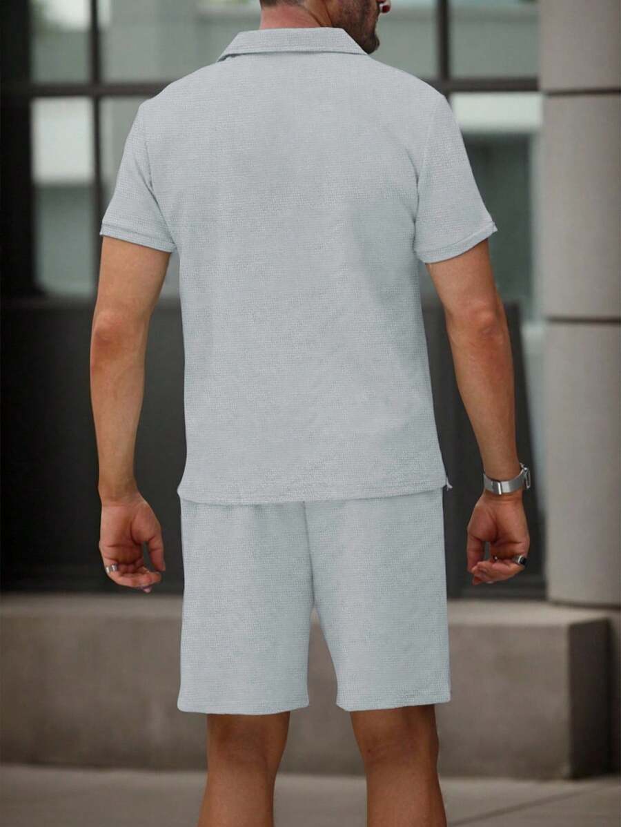 Heren Slim Fit Set – Casual Polo en Shorts voor Zomergebruik