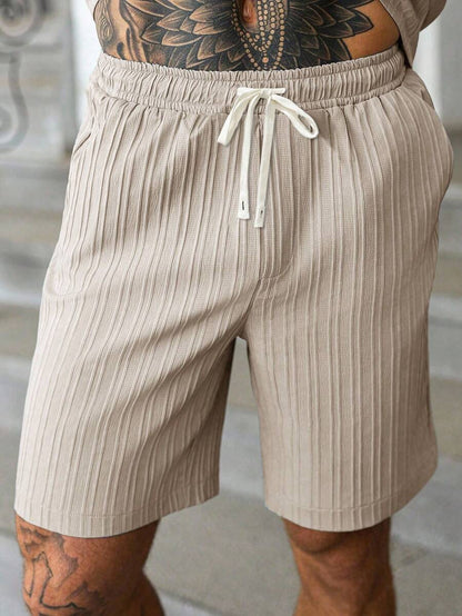 Heren Slim Fit Set – Met Overhemd en Shorts, Geschikt voor Zomer en Vrije Tijd