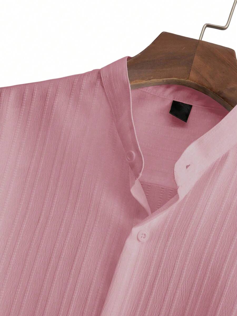 Heren Slim Fit Set – Met Opstaande Kraag, Geschikt voor Casual en Werkgebruik