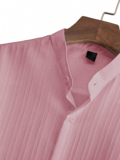 Heren Slim Fit Set – Met Opstaande Kraag, Geschikt voor Casual en Werkgebruik