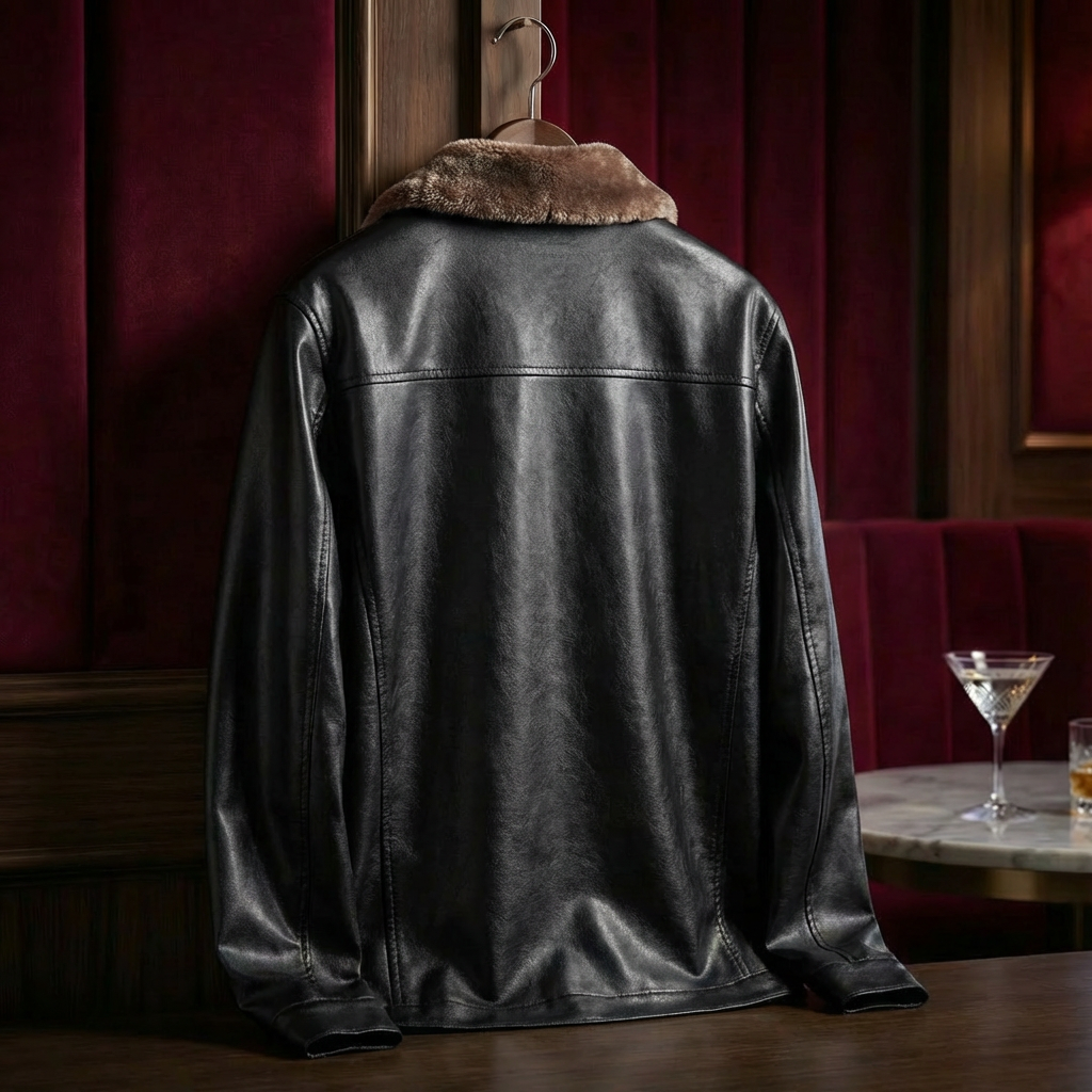 Ravello | Men's Aviator Fur Lined Leather Jacket