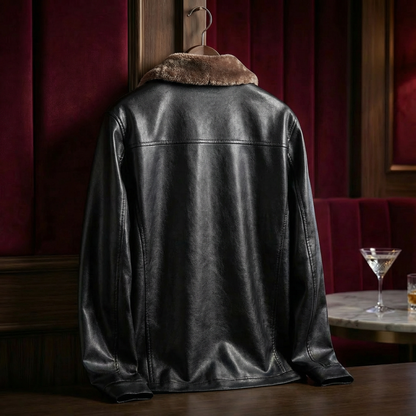 Ravello | Men's Aviator Fur Lined Leather Jacket