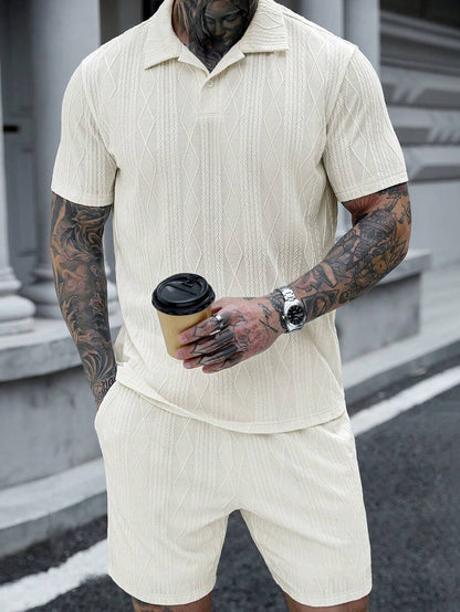 Heren Slim Fit Set – Casual Polo en Shorts voor Zomergebruik