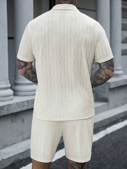 Heren Slim Fit Set – Casual Polo en Shorts voor Zomergebruik