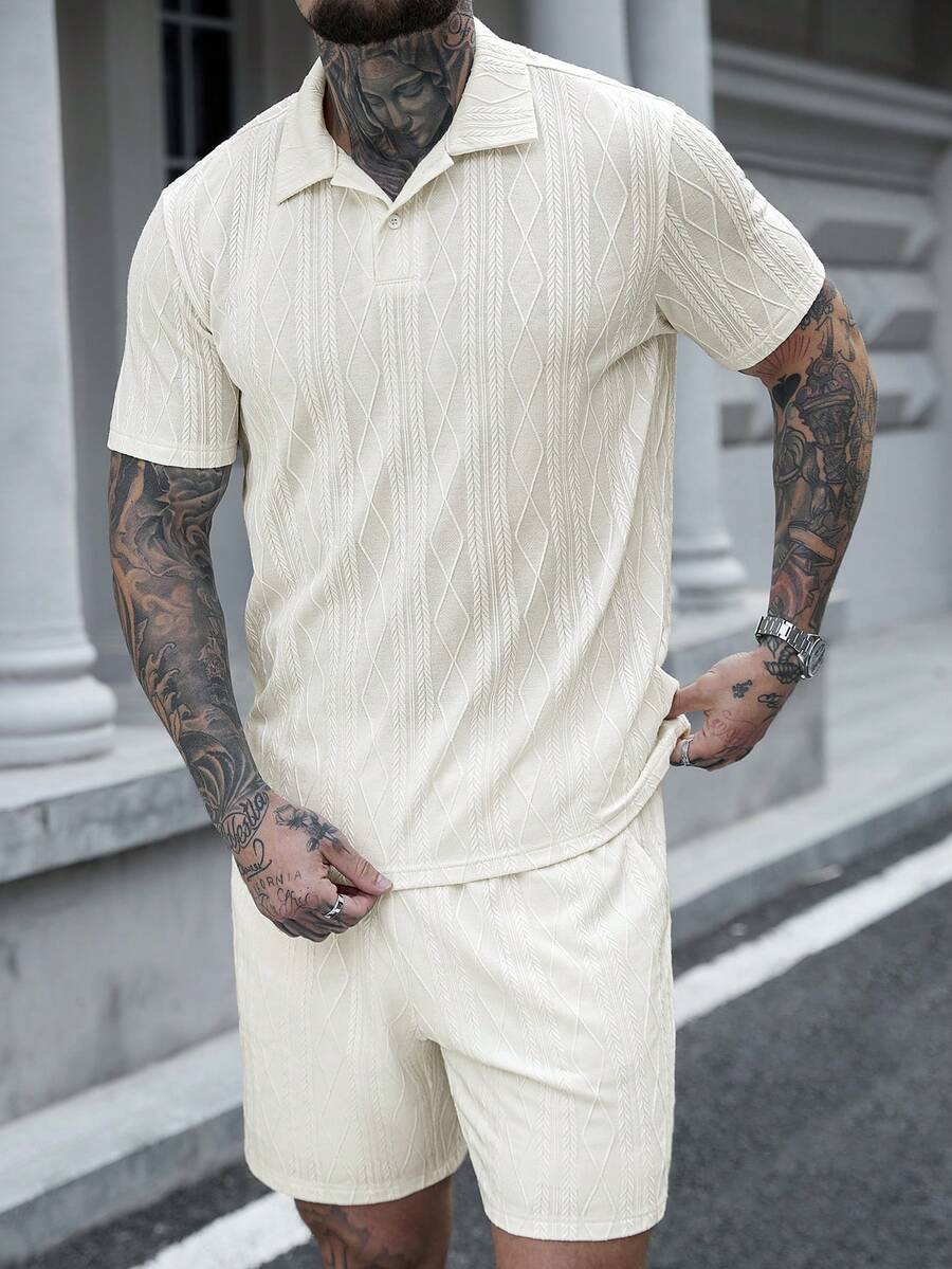 Heren Slim Fit Set – Casual Polo en Shorts voor Zomergebruik