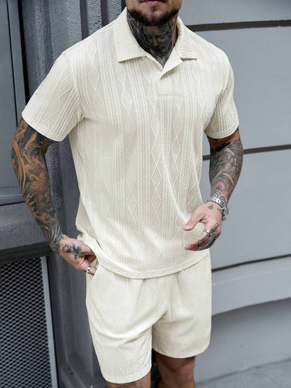 Heren Slim Fit Set – Casual Polo en Shorts voor Zomergebruik
