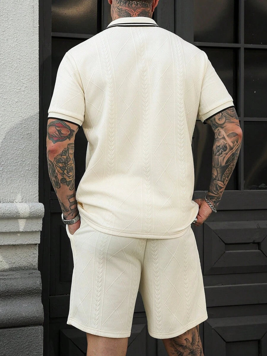 Heren Slim Fit Set – Casual Polo en Shorts voor Zomergebruik