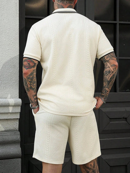 Heren Slim Fit Set – Casual Polo en Shorts voor Zomergebruik