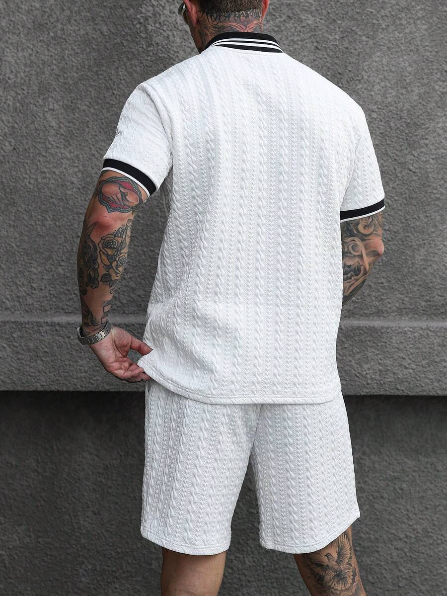 Heren Slim Fit Set – Casual Polo en Shorts voor Zomergebruik