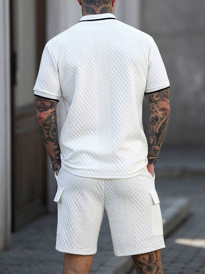 Heren Slim Fit Set – Casual Polo en Shorts voor Zomergebruik