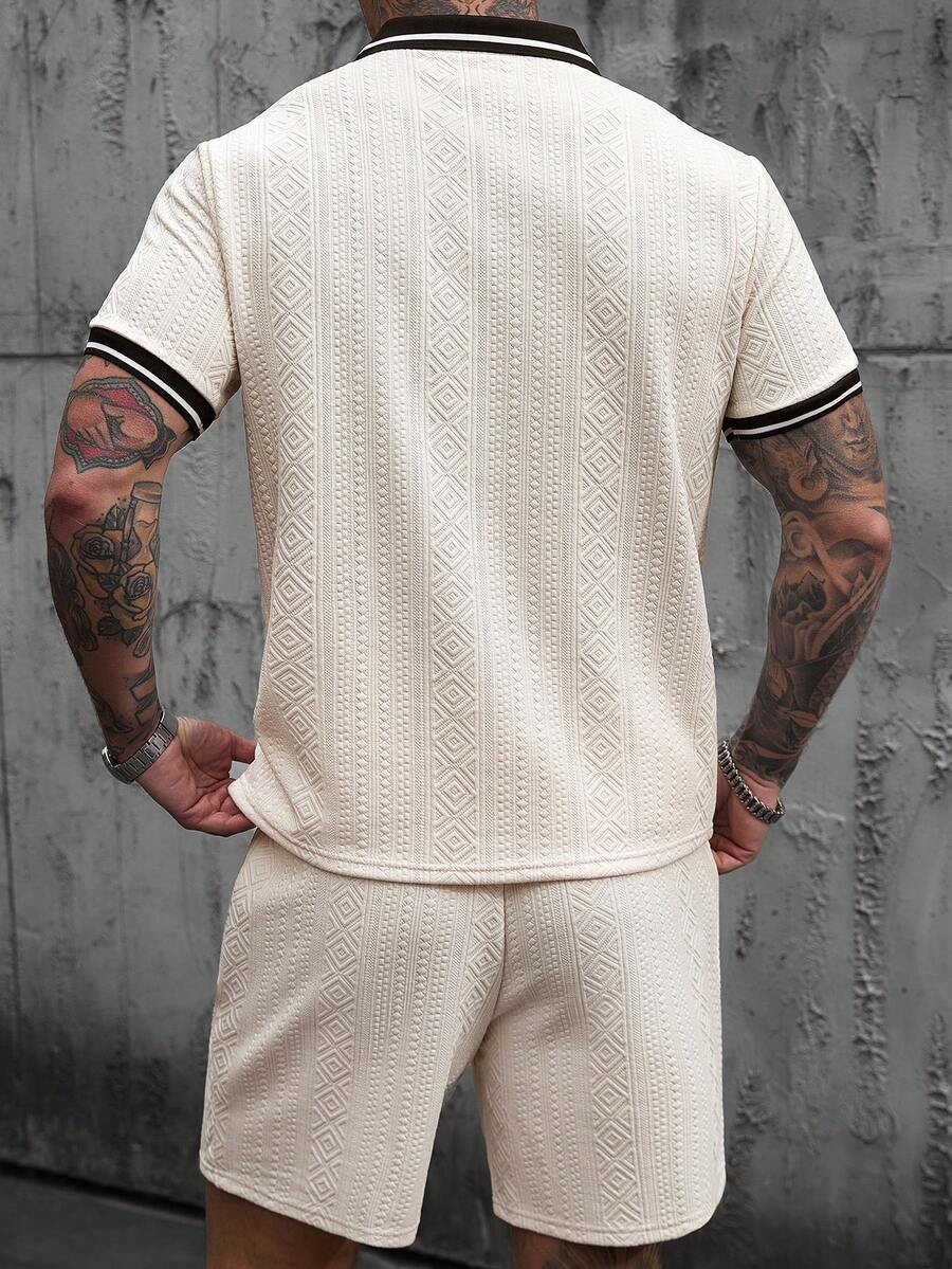 Heren Slim Fit Set – Casual Polo en Shorts voor Zomergebruik
