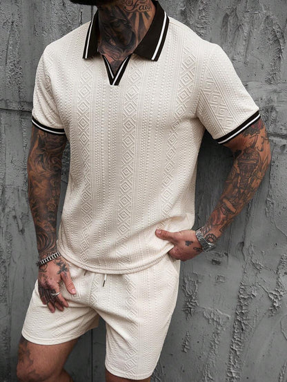 Heren Slim Fit Set – Casual Polo en Shorts voor Zomergebruik