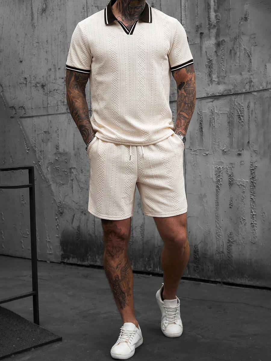 Heren Slim Fit Set – Casual Polo en Shorts voor Zomergebruik