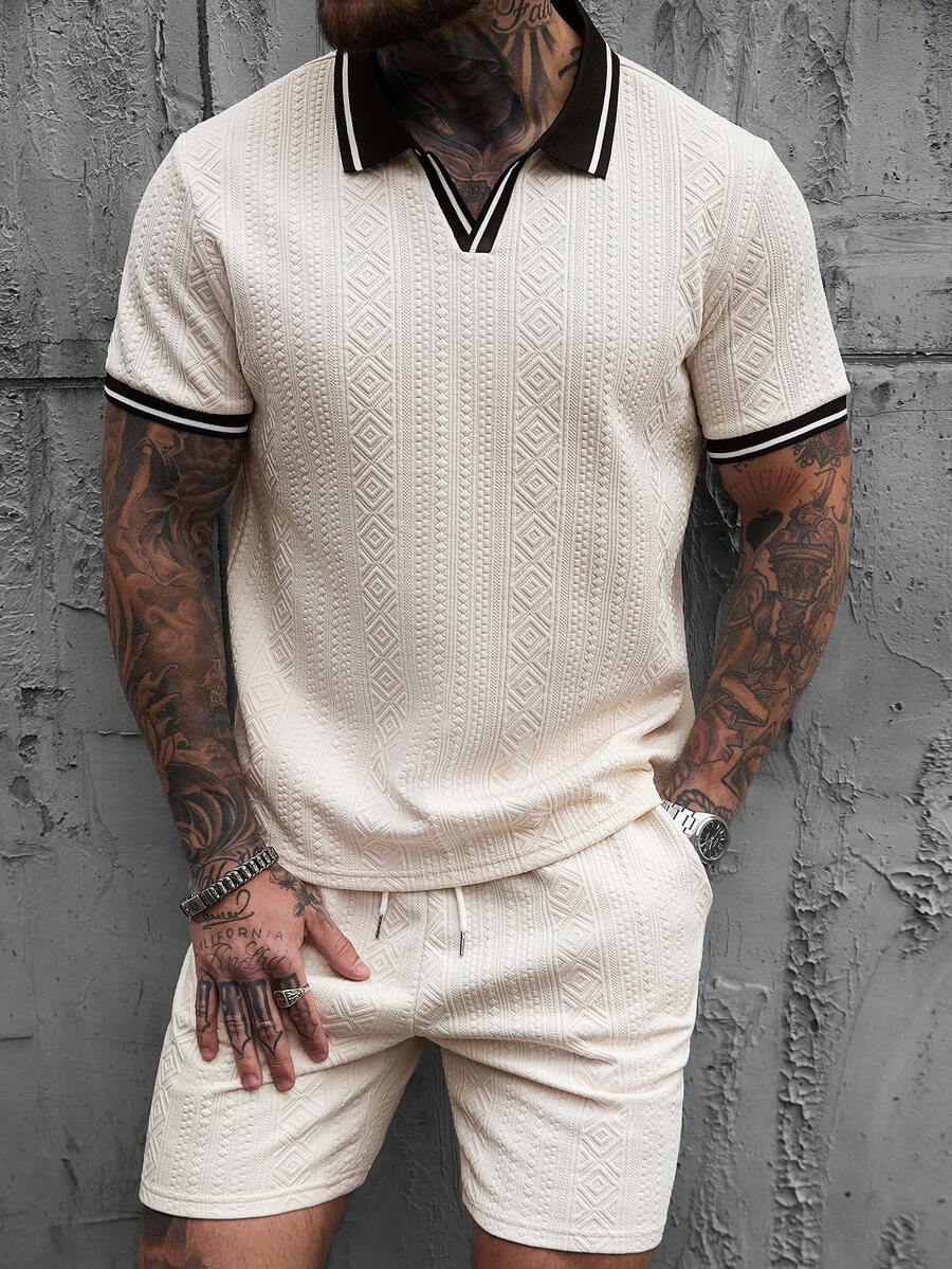 Heren Slim Fit Set – Casual Polo en Shorts voor Zomergebruik