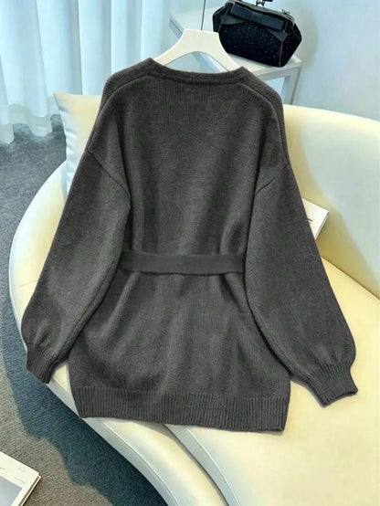 Oversized cardigan met riem