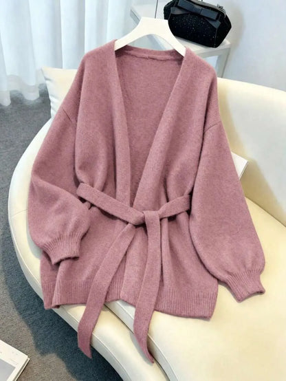 Oversized cardigan met riem