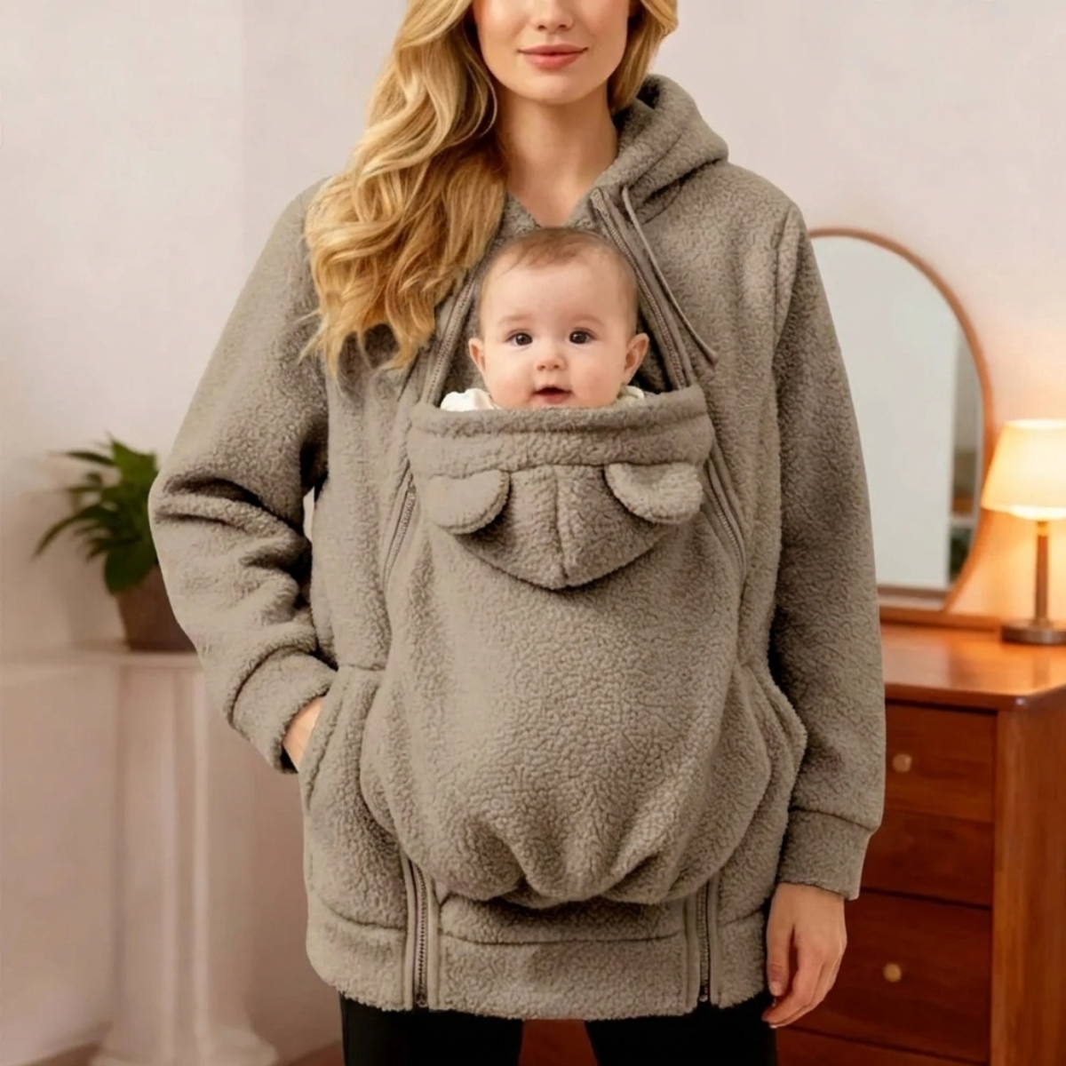 Blouson de fleece pour porter bébé, vue avant