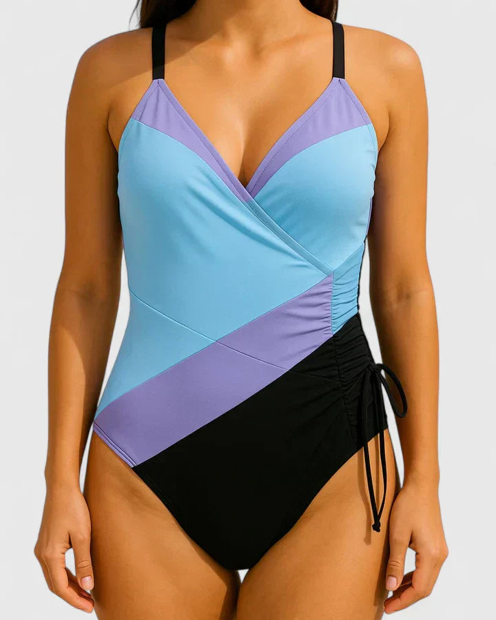 Dames Getailleerd Badpak – Met Wikkelfront, Geschikt voor Zomer en Strandgebruik
