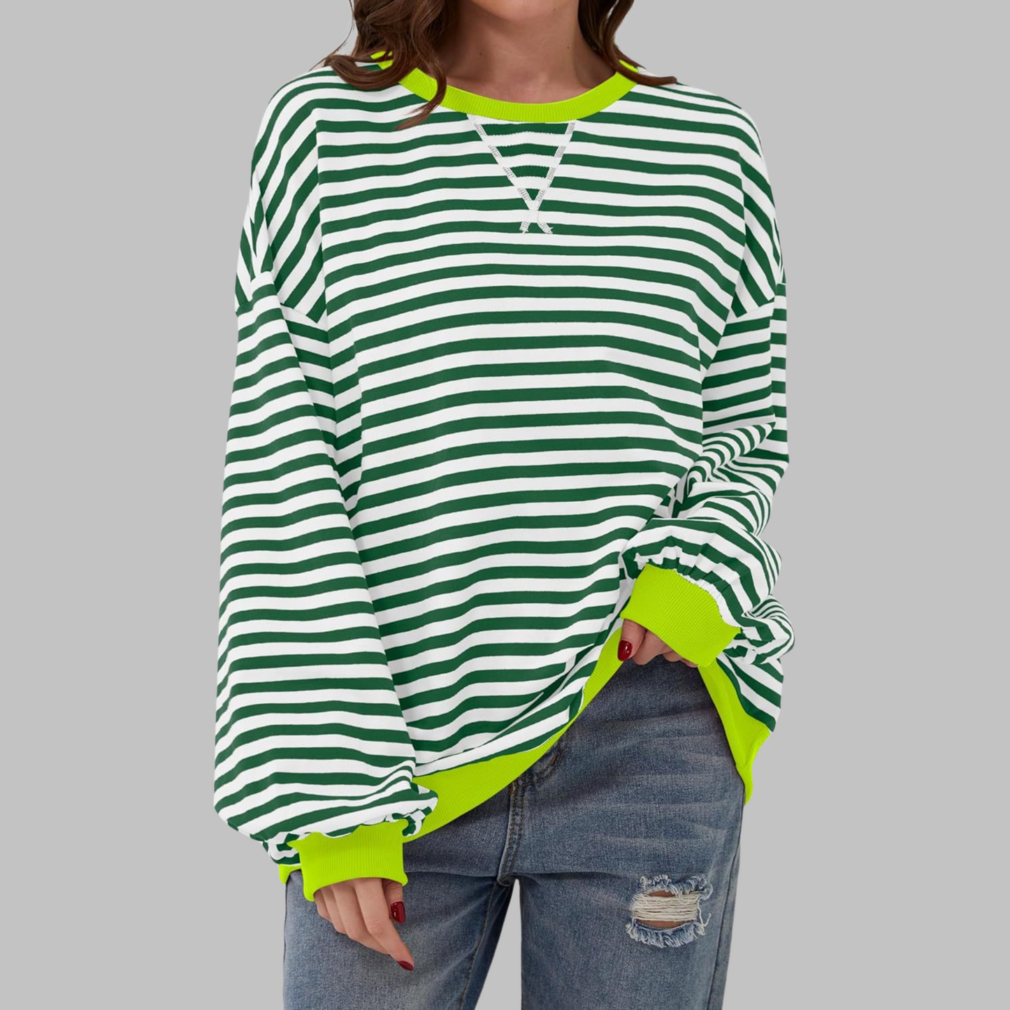 Dames Oversized Sweatshirt – Casual, Lange Mouwen, Ronde Hals, Geschikt voor Dagelijks Gebruik