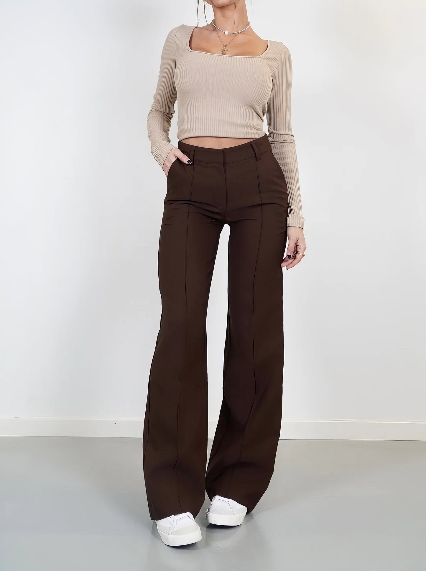 Sophie - High-Waist Pantalon met Rechte Pijpen