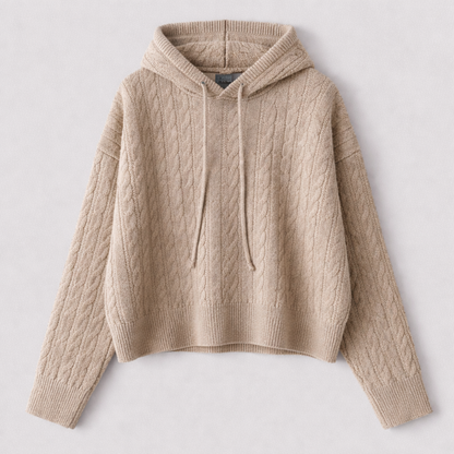 Katriane™ | Oversized Hooded Knit Sweater with Ribbed Trims
