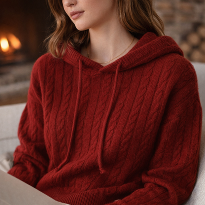 Katriane™ | Oversized Hooded Knit Sweater with Ribbed Trims