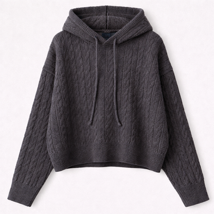 Katriane™ | Oversized Hooded Knit Sweater with Ribbed Trims
