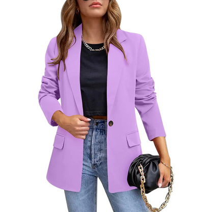 Dames Blazer Getailleerd met Notch Revers, Slim Fit Colbert