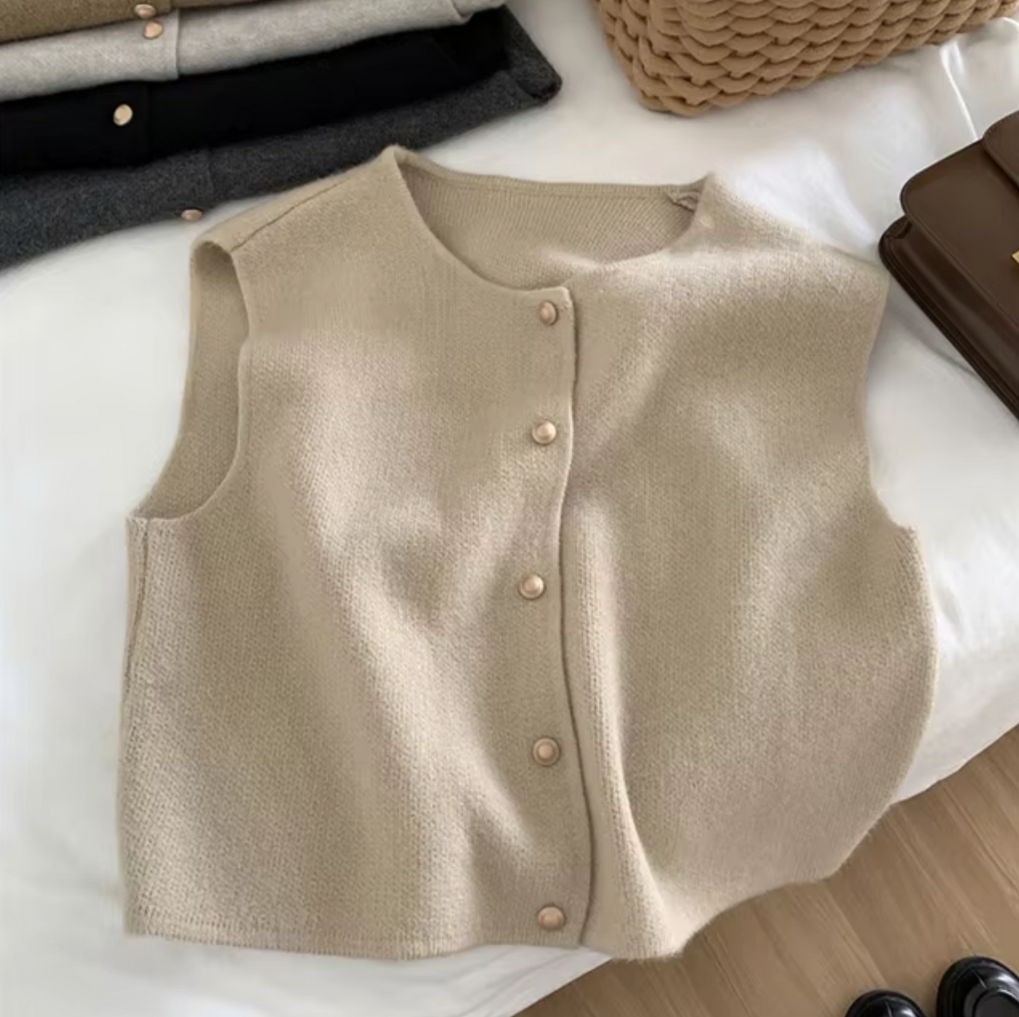 Aura - Gebreid Mouwloos Vest