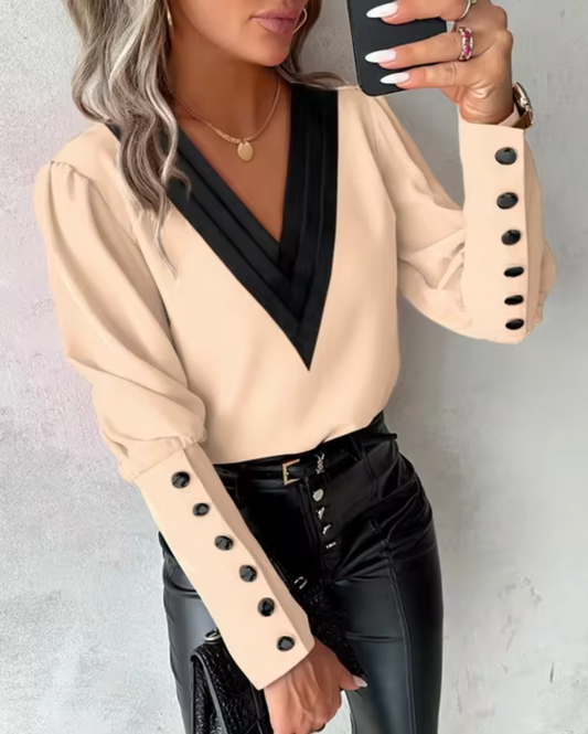 Lilou – Elegante blouse met V-hals | Stijlvol & comfortabel voor elk seizoen
