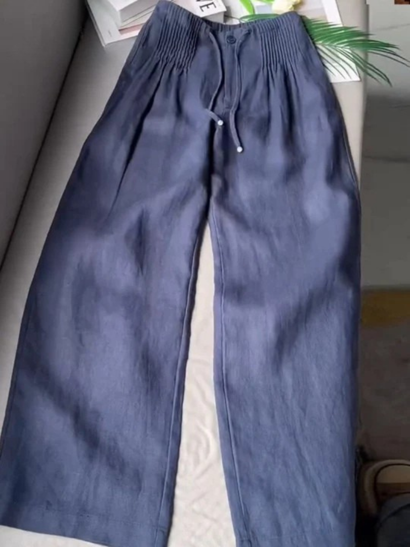 Dames Wide-Leg Broek High-Waist met Tunnelband