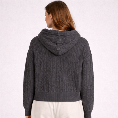 Katriane™ | Oversized Hooded Knit Sweater with Ribbed Trims