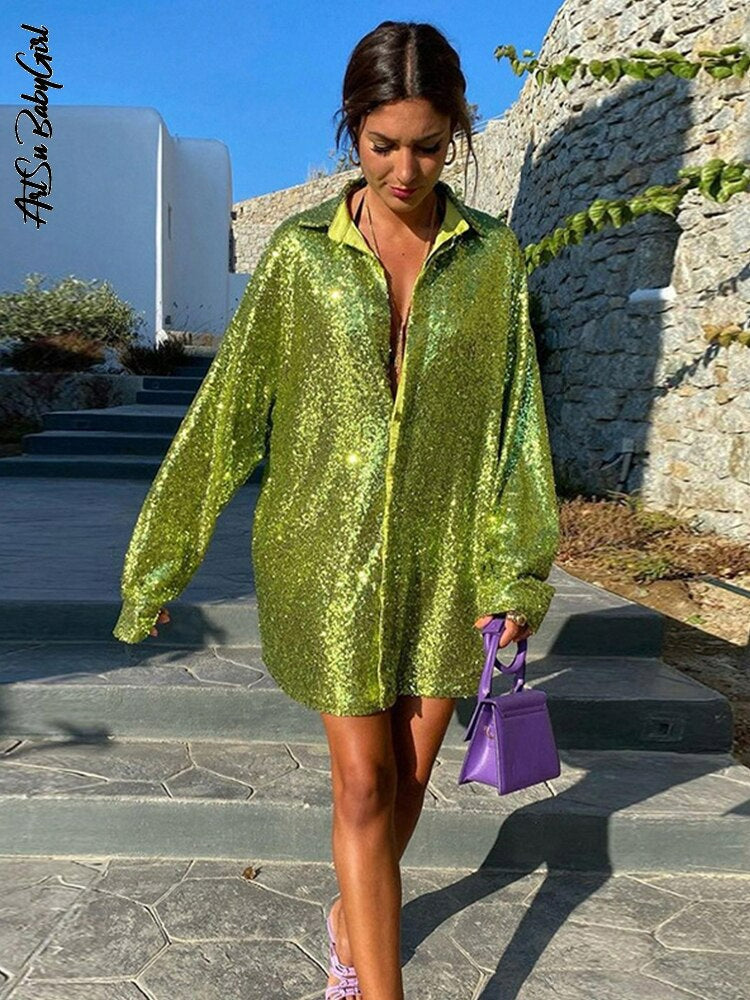 Sofie - Trendy Oversized Blouse met Glittereffect