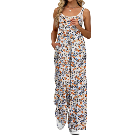 Dames Plus Size Wide Leg Jumpsuit – Comfortabele Pasvorm, Geschikt voor Casual en Dagelijks Gebruik