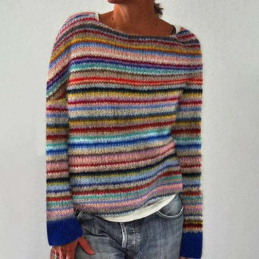 Maud - Modieuze Gestreepte Jersey met Lange Mouwen