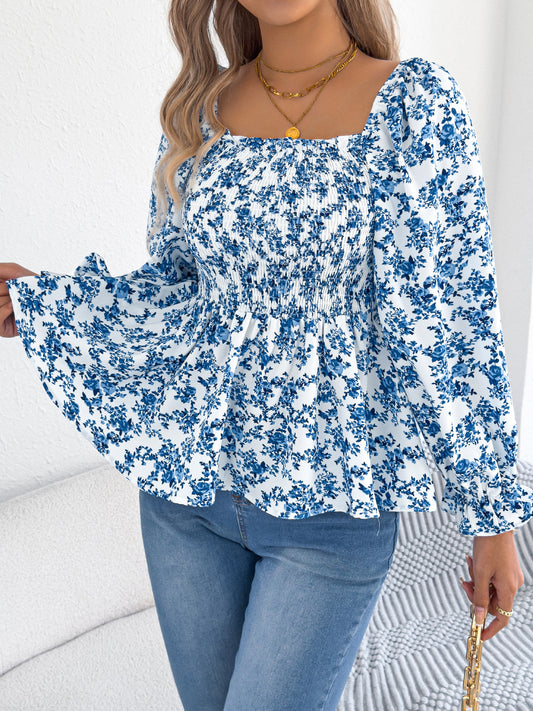 Benja - Elegante Bloementop met Ruches