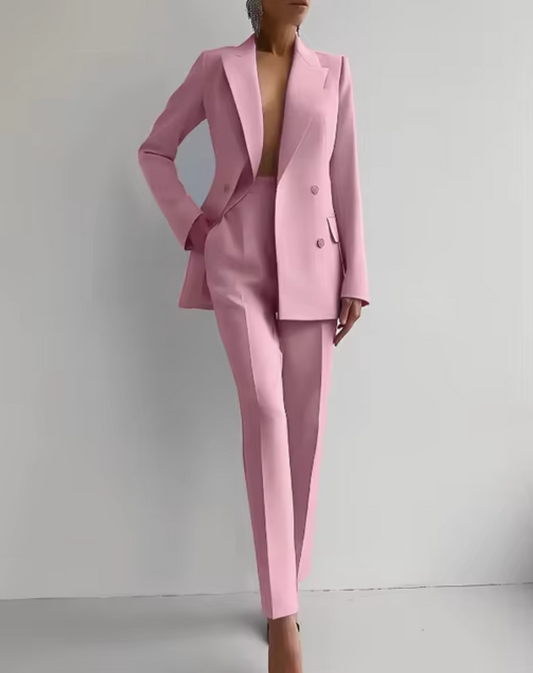 Mariza – Trendy Blazer en Broek met Plooien