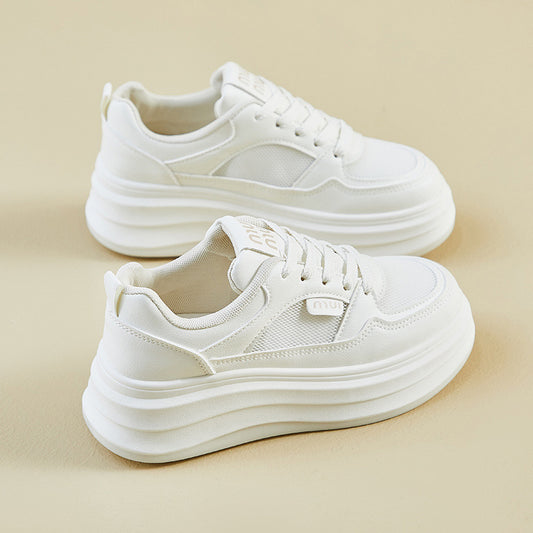 Sienna - Trendy Witte Plateau Sneakers